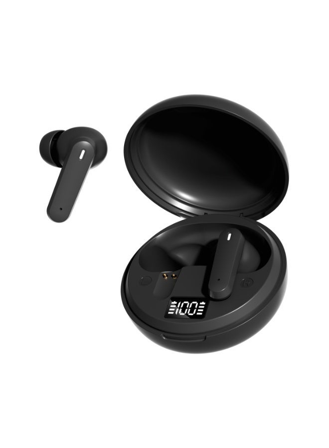 مُوطْمُوك  M164 سماعات لاسلكية، سماعات بلوتوث 6.0 في الأذن مع شاشة LED، سماعات بلوتوث جديدة صغيرة عميقة باس صوت ستيريو، إلغاء الضوضاء للمكالمات الواضحة، سماعات الأذن الخفيفة الوزن للرياضة، العمل، Trave l (أسود) - Image 1